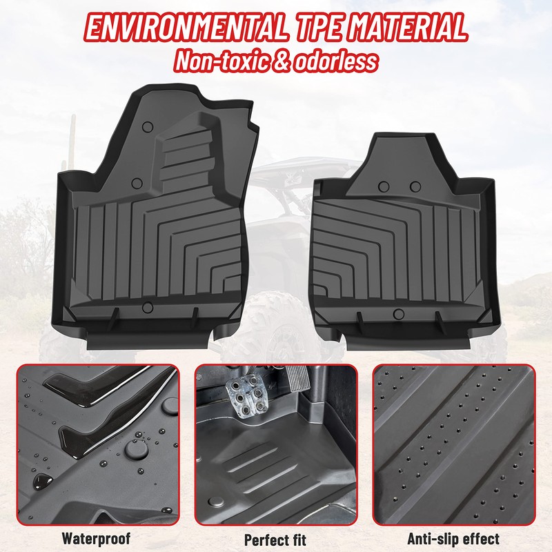 SAUTVS TPE Floor Mats for Can-Am Maverick X3, Front Row