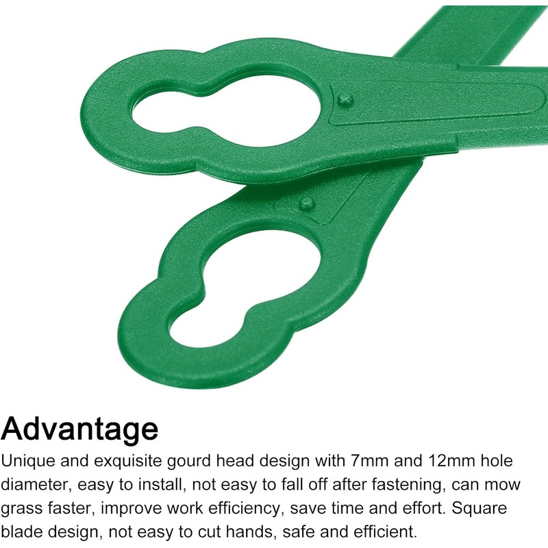 100pcs Plastic Replacement Blades,Garden Lawn Mower Trimmer Blades,100 Grass Cutter