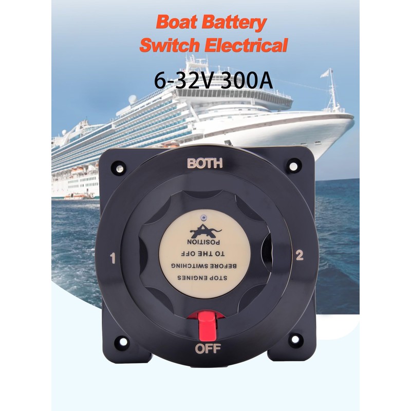 Marine Heavy Duty Dual Battery Selector Switch,Boat Safety Disconnect Switch