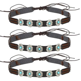 3 Pcs Hat Band Cowboy Hat Band Western Hat Band Handmade Leather Ethnic Western Straw Felt for Panama Hat Belt Replacement