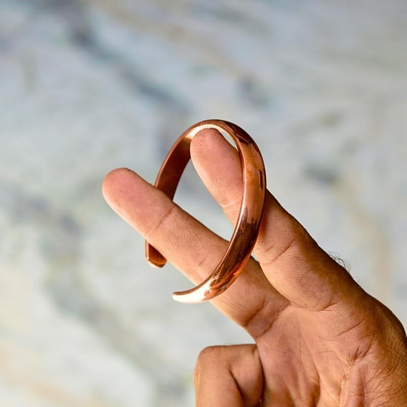 Solid Copper Bracelet Bangle Thick Thin Simple EMF for Men