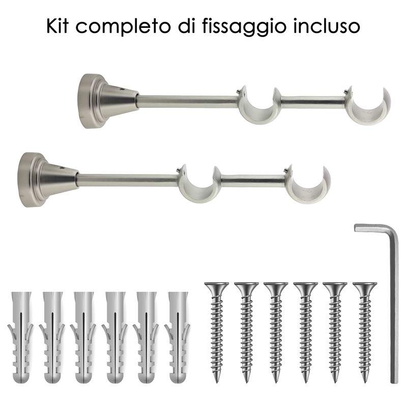 GIRASOLE HOME® 2 x Double Sided Open Curtain Pole Brackets