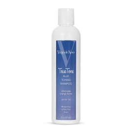 Virgo de Novo True Tone Blue Toning Shampoo Neutralizes & Removes Brassy Orange Tones in Lightened Brunettes while Moisturizing & Delivering Softness & Shine. Vegan & Sulfate Free., 8.0 ounces