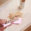 PASDUCHAS 4 PCS Glitter Bows for Girls, 4" Pink Gold
