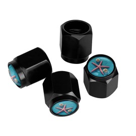 Muishi The Sea Urchin's Skeletons Tire Valve Stem Caps, Aluminum Black Stem Tire Valve Caps Universal Stem Covers for Cars, SUVs, Trucks, Bikes, Motorcycles, Bicycles (4 Pack)