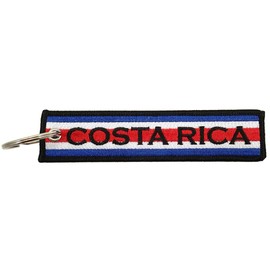 Luso Aviation Costa Rica Flag Key Chain, 100% Embroidered
