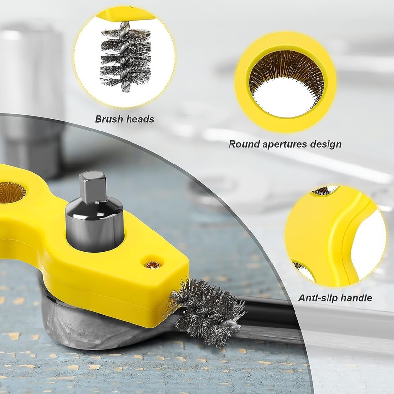4 in 1 Fitting Brush, Copper Pipe Tubing Brush Cleaner,