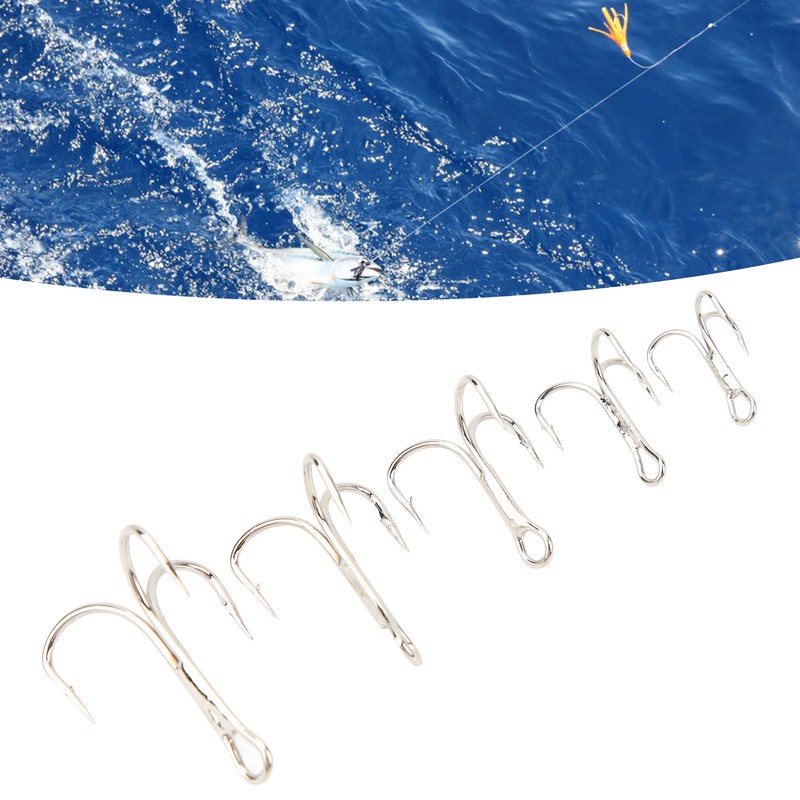 120PCS Treble Fishhooks Set High Carbon Steel High Strength Treble