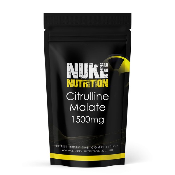 Nuke Nutrition L Citrulline Malate Capsules | 60 Capsules | High Strength 1500mg Dose Supplement | Boost Circulation, Performance & Muscle Recovery | 100% Natural, Preservative & Filler Free | Vegan