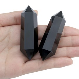 QINJIEJIE Obsidian Stones Hexagonal Gemstones Healing Stones Natural Crystals Stone Hexagonal Dots Crystal Reiki Meditation Gemstone 6-7 cm 1 Piece