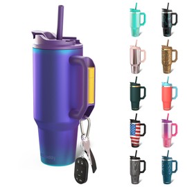 Frost Buddy Thicc Buddy - 30 oz Stainless Steel Vacuum Insulated Tumbler with Lid and Straw for Water - Travel Mug Cupholder Friendly - Gifts for Women Men Him Her (Nebula)