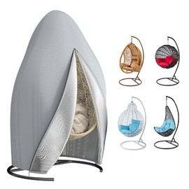 Egg Chair Cover Waterproof Heavy Duty Outdoor 210D Oxford Fabric Swing Egg Chair Cover with Zipper, 115x190cm, Grey