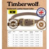 Ancol Timberwolf Leather Round Collar Sable 55cm -63cm Size 8