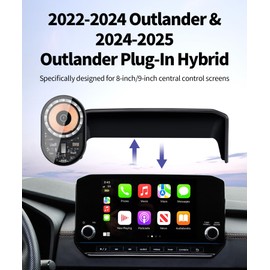Masergogo Wireless Charging car Phone Holder for Mitsubishi Outlander/Hybrid 2022-2024 Accessories 8/9-inch Screen Fixed Clip,360° Rotation car Phone Mount Compatible with MagSafe