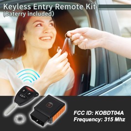 X AUTOHAUX KOBDT04A Keyless Entry Remote Key Fob for Jeep Liberty 2010-2012 for Dodge Avenger 2008-2014 for Dodge Durango with Chip 4 Button Key Kit 315Mhz