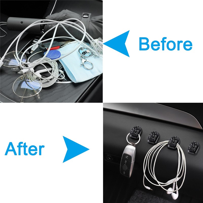 WINKA Car Sticky Hooks, Multifunctional Vehicle Adhesive Hooks Car Storage