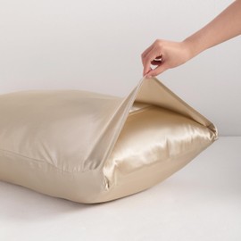 NTBAY Silk Satin Pillowcases - Satin Pillowcase for Hair and Skin, Pillow Cases 2 Pack with Envelope Closure, 50x90 cm, Taupe