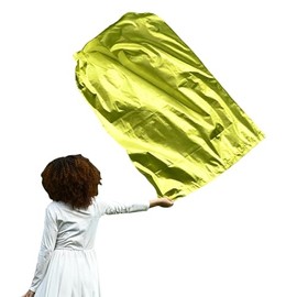 Baisdan 37.4" x 53.5" Worship Flags for Teenager, Praise Dance Flags for Beginner, Kids Praise Flag with Flexible Rod & Carrying Bag, 2Pack, Gold