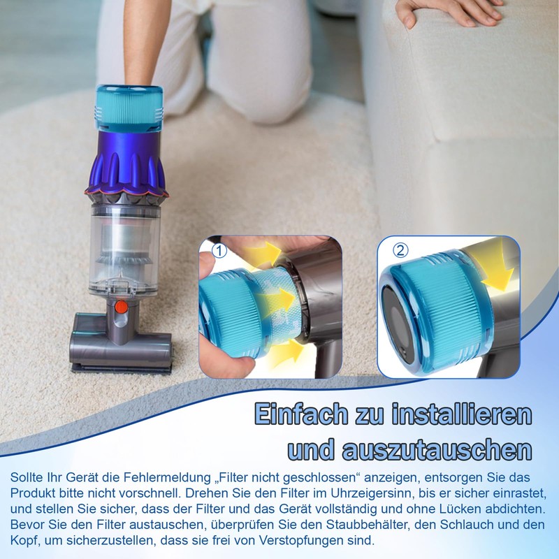 LOMGDOVC Gen5detect Filtro di ricambio con spazzola: filtro HEPA lavabile,