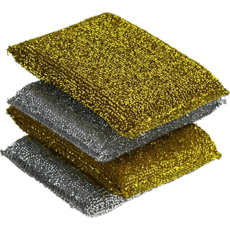 Gold & Silver Sponge Scouring Pads 4pk (5pk 20 pads)