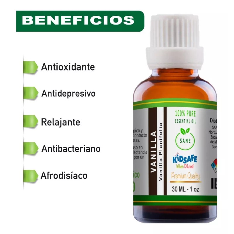 SANE Aromaterapia Aceite Esencial De Vainilla 30ml 100% Natural 100%