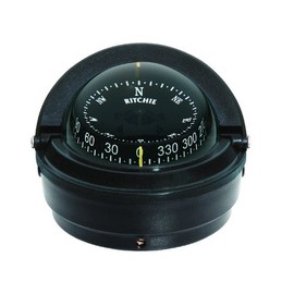 Ritchie S-87 Voyager Compass with Surface Mount and 12V Green Night Light (Black, 3-Inch)