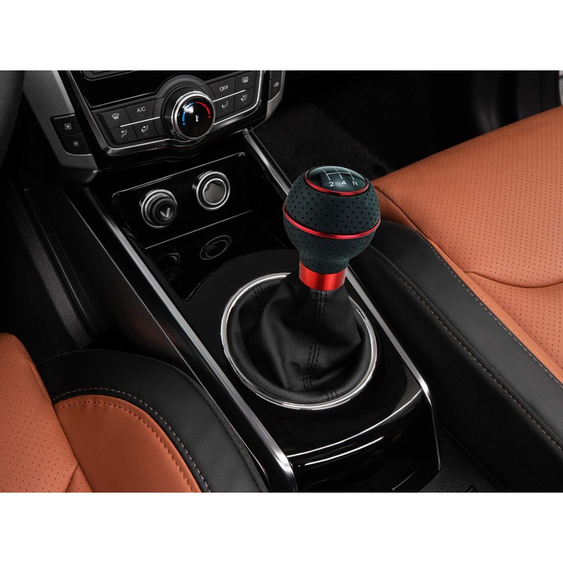 Abfer 5 Speed Shifter Knob PU Leather Car Gear Shift