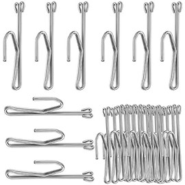 HomEveryday 50pcs Large Stainless Steel Silver Drapery Pins 3in x 1.2in For Hanging Pinch Pleated Curtains. Slip on Drapery Hooks. Drapery Accessories Home & Office Decor Holiday and Party Decorations