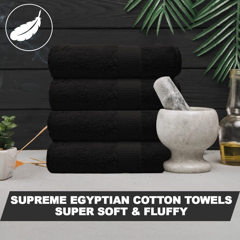 Towelogy® Premium Large Hand Towels Set 100% Combed Ring Spun