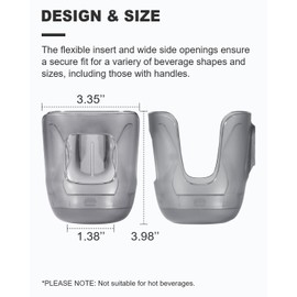 Stroller Cup Holder for Uppababy, Baby Cup Holder Compatible with Vista, Cruz, and Minu - Fits Most Cup Sizes, Quick-Release Design, 1 Pack, Grey
