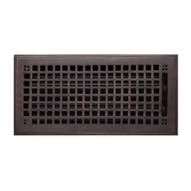 Naiture 6" x 10" Solid Brass Floor Register Mission Style Oil Rubbed Bronze Finish