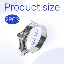 Exhaust Clamp, 2 Pcs 74-79mm Exhaust Clamps, Stainless Steel Pipe Clamps Heavy-Duty Exhaust Pipe Clamps Suitable for Motorcycles, Automobiles and Agricultural Machinery