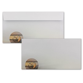 Gustav Neuser 15 x Sympathy Cards with Envelopes Set Thank You – Heart – DIN Long Landscape Format – Thank You Cards Sympathy Cards After Funeral – Mourning Papers