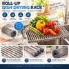Roll-Up Stainless Steel Sink Drying Rack for Kitchen Counter Space