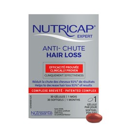 NUTRISANTÉ Nutricap Hair Loss 30 Softgels - Stronger & Longer Hair - Biotin, Zinc, Millet Extract, Vitamin E - 1 Month Treatment