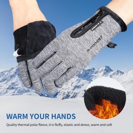 RooRuns Cycling Gloves, Lightweight Touch Screen Gloves, Thermal Gloves, Non-Slip Winter Gloves, Driving Gloves, Running Gloves, Waterproof Gloves for Men and Women
