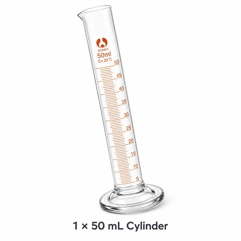 2 Pack 50mL Glass Graduated Measuring Cylinders with Metric Scale