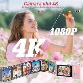 Cámara Digital 4K, Lente De 48 MP, Zoom Óptico de 8X,