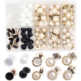 Youmeizer 100 PCS Resin Sewing Decorative Buttons Set in Storage Box Faux Pearl Buttons for Crafting, Sewing, Replacement, Knitting Sweaters, Handmade Crafts （10 Styles）