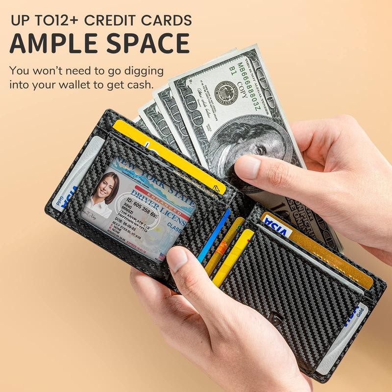 GSOIAX Mens Slim Wallet Rfid Blocking - Color: Black