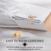 A-Z Initial Cufflink for Men, Classic 18k Gold Silver Black