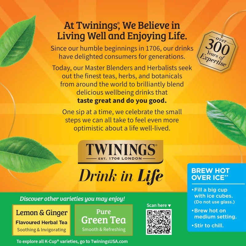 Twinings Decaffeinated Green Tea K-Cup Pods for Keurig, 24 Count