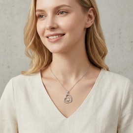 Dorunmo Goose Necklace 925 Sterling Silver Heart I Love You Forever Necklace Cute Goose Jewelry Birthday Gifts for Women