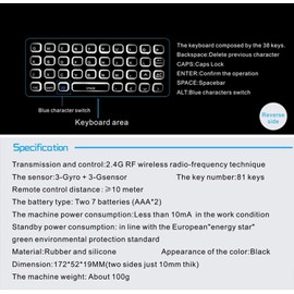 Air Mouse,MX3 Pro Voice Mini Keyboard, Backlit Remote Control,Mini Wireless Keyboard & IR Learning Air Mouse Remote,Compatible for Raspberry Pi, Android TV Box, Projector,HTPC, Window, Mac OS
