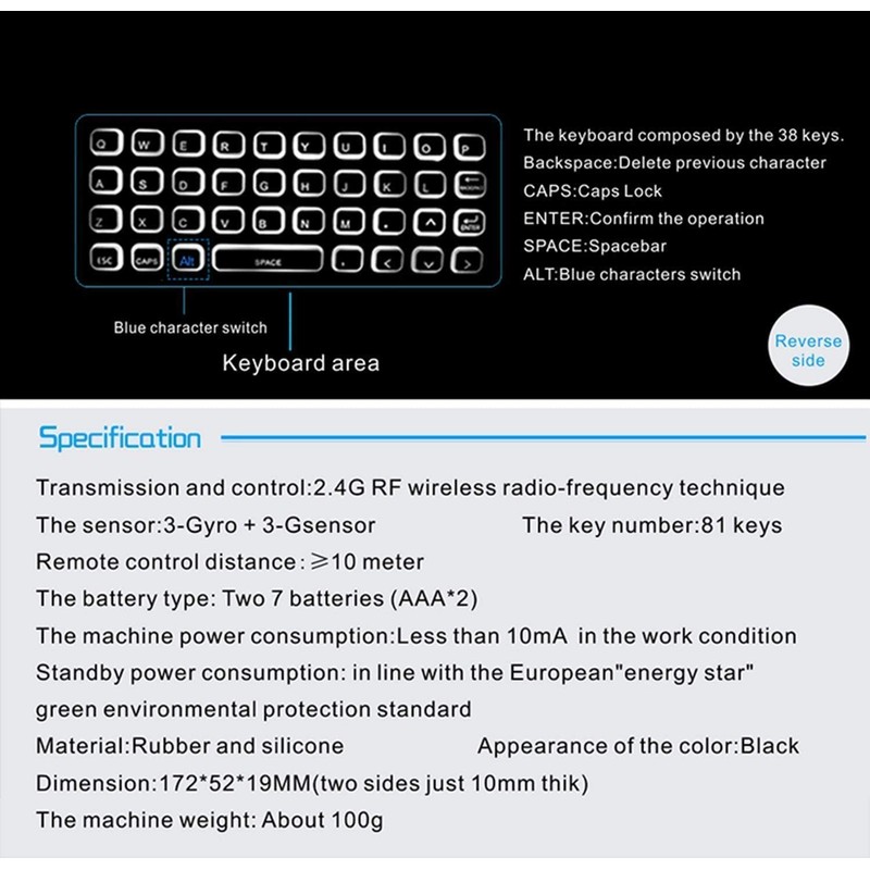 Air Mouse,MX3 Pro Voice Mini Keyboard, Backlit Remote Control,Mini Wireless