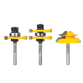 MNA Tongue and Groove Router Bits Set & 45 Degree Lock Miter Router Bit, 1/4 Inch Shank Wood Milling Cutter Bits