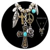 Western Peak Western Cross Rose Turquoise Rhinestone Gold Silver Charms