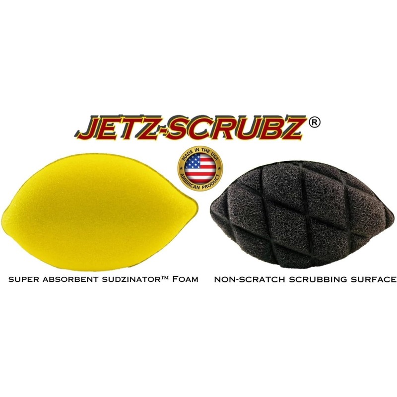 Jetz-Scrubz Scratch-Free Scrubber Sponge, Lemon Shaped, Set of 4, Made