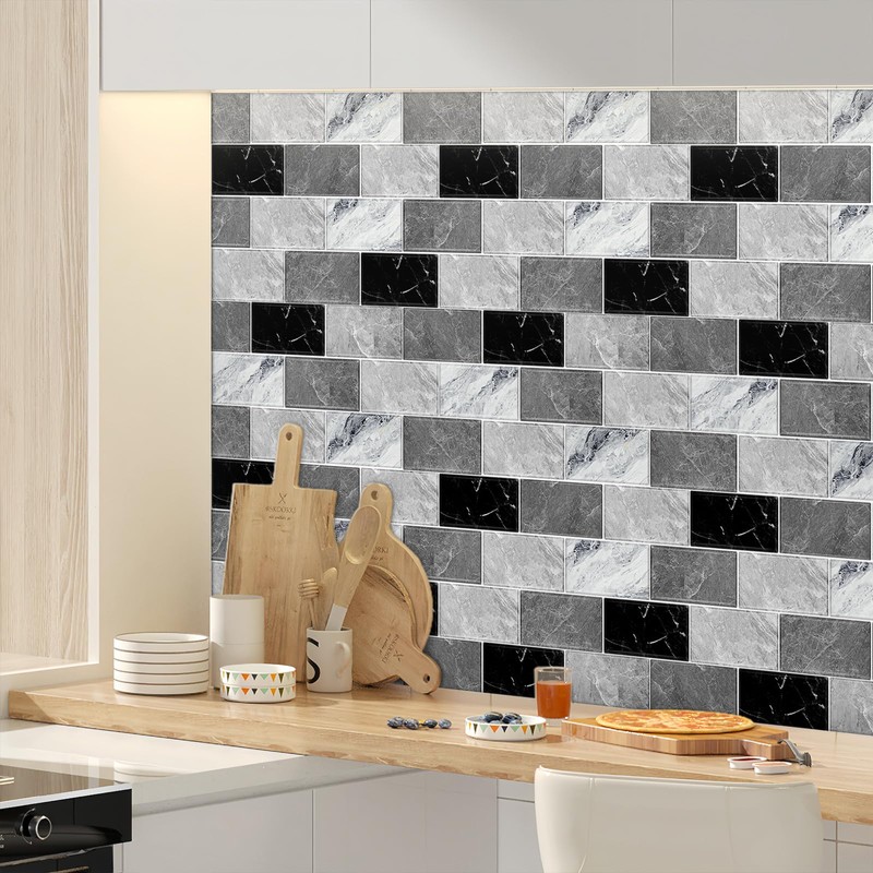 BSABSAQAA 10 Sheets Peel and Stick Backsplash for Kitchen 12"X12"