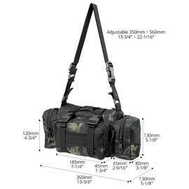 QWORK® Borsa da pesca mimetica, impermeabile, per esterni, per pesca ed escursionismo, 35 * 18 * 14 cm
